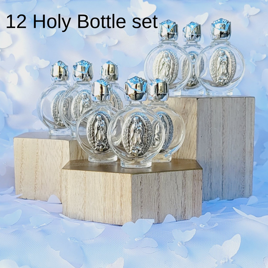 12 bundle set of bottles for holy water